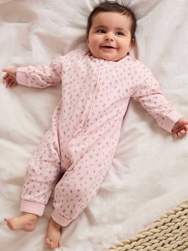 

Детский хлопковый ромпер с цветочным принтом Mini Cuddles, Pink