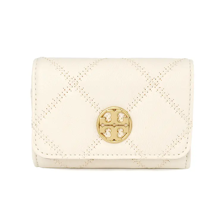 

TORY BURCH Кожаный картхолдер Willa женский кремовый, Cream