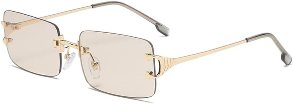 

Популярные солнцезащитные очки с алмазной огранкой для женщин, винтажные безободковые роскошные прямоугольные солнцезащитные очки для мужчин, очки с защитой от УФ-излучения UV400 TYUVIVO, Silver Gray