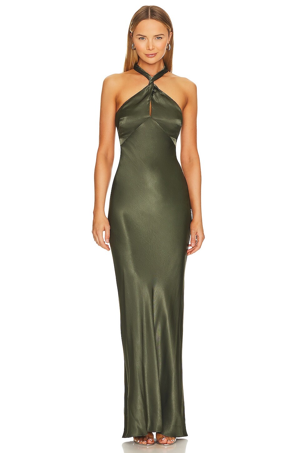 

Платье макси Shona Joy La Lune High Neck Twist, цвет Forest