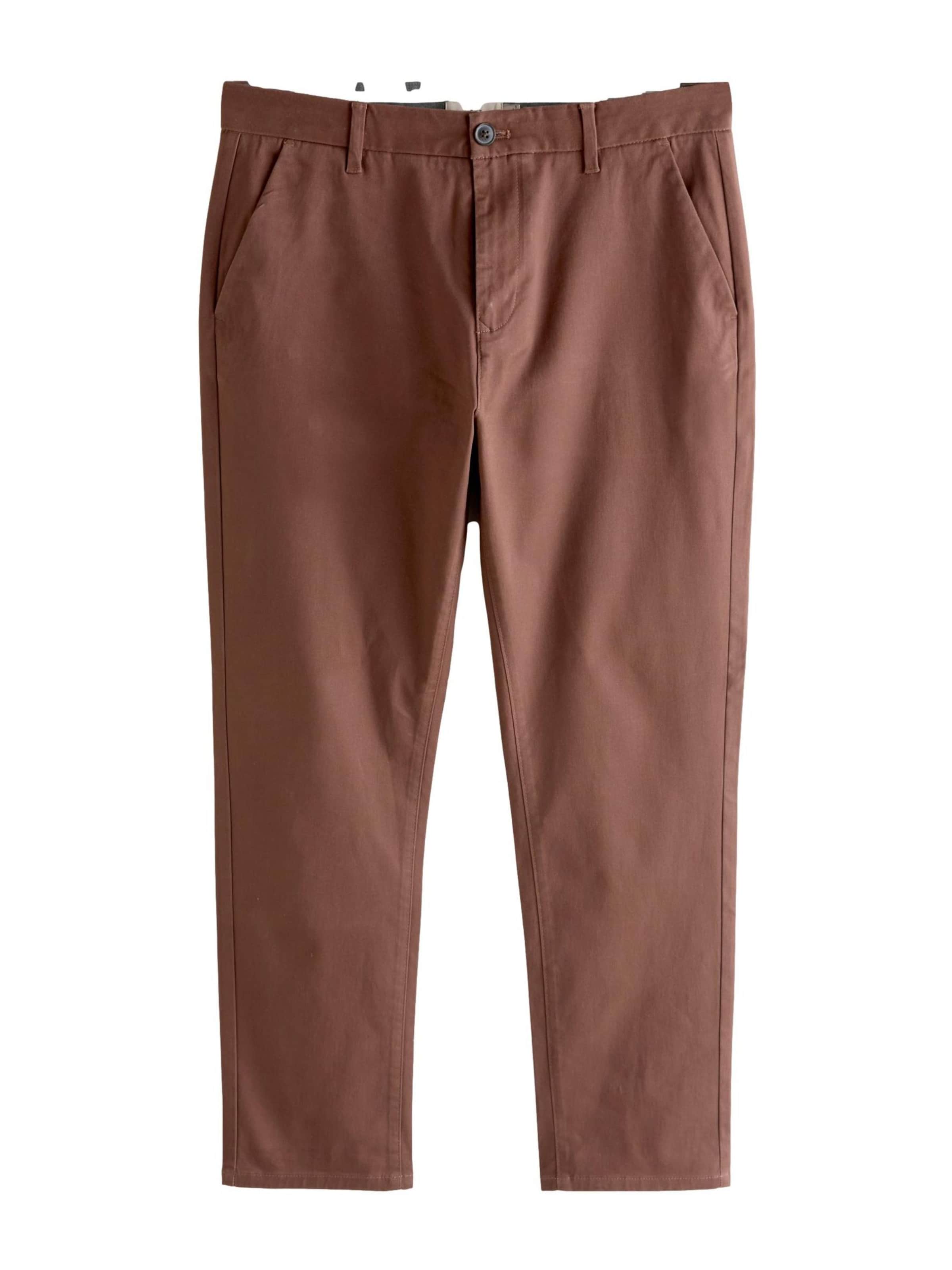 Next Брюки чинос в коричневом цвете, Slim fit — фото 2