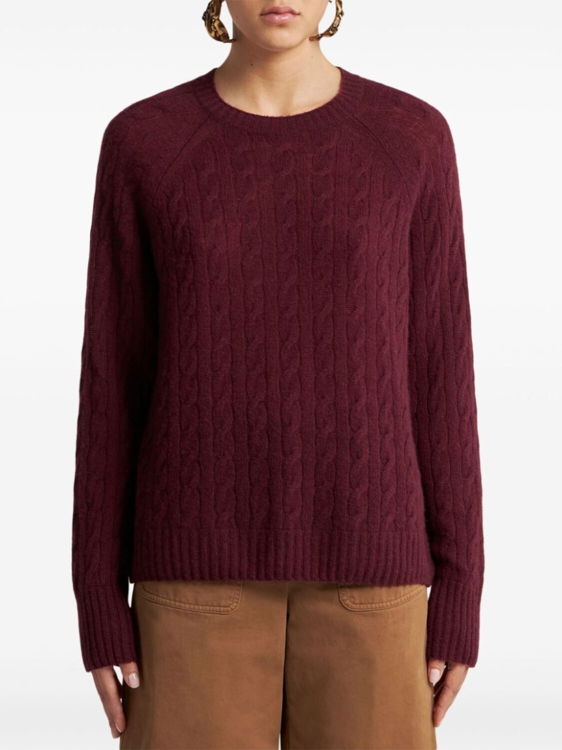 Кашемировый джемпер фактурной вязки ETRO, красный — фото 2