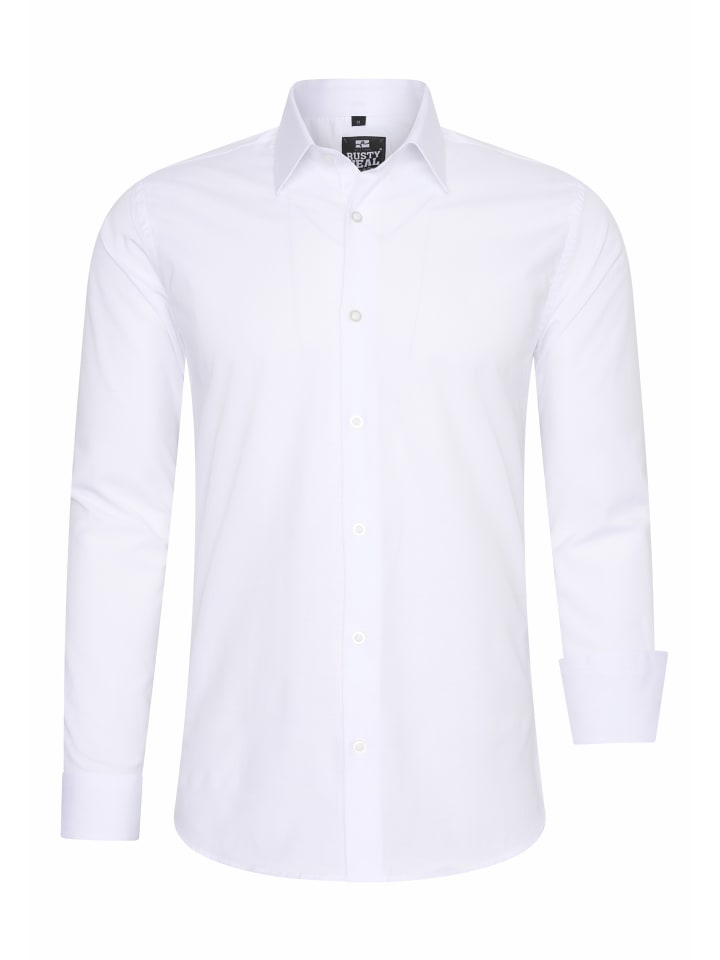 

Рубашка делового покроя, облегающая, из высококачественного хлопка-стрейч, белого цвета Rusty Neal