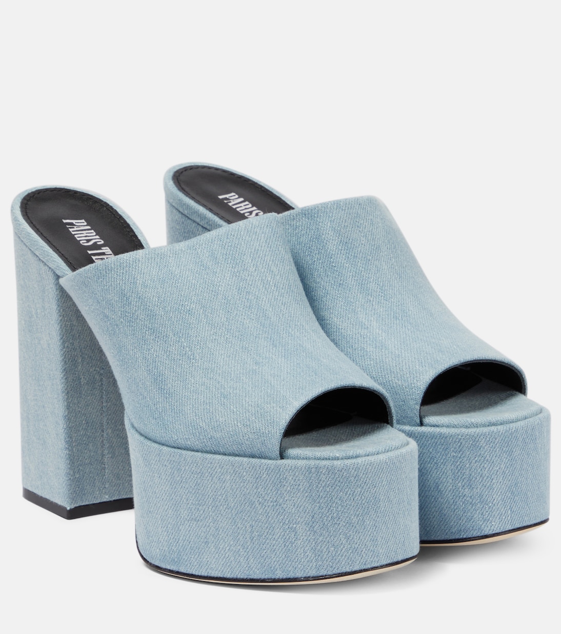 Мюли Sasha из денима на платформе Paris Texas, Medium Wash
