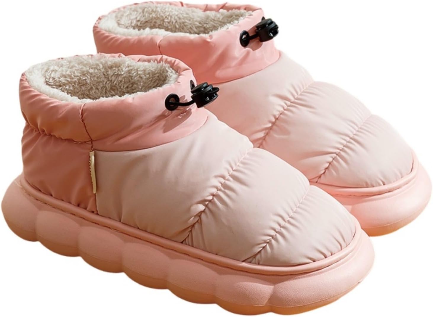 

Теплые домашние тапочки Movnebyro Furry Puffer для женщин, удобные ботильоны Crius с мягкой плюшевой подкладкой, комфортные с закрытой пяткой, для дома и улицы, зимние теплые тапочки, розовый