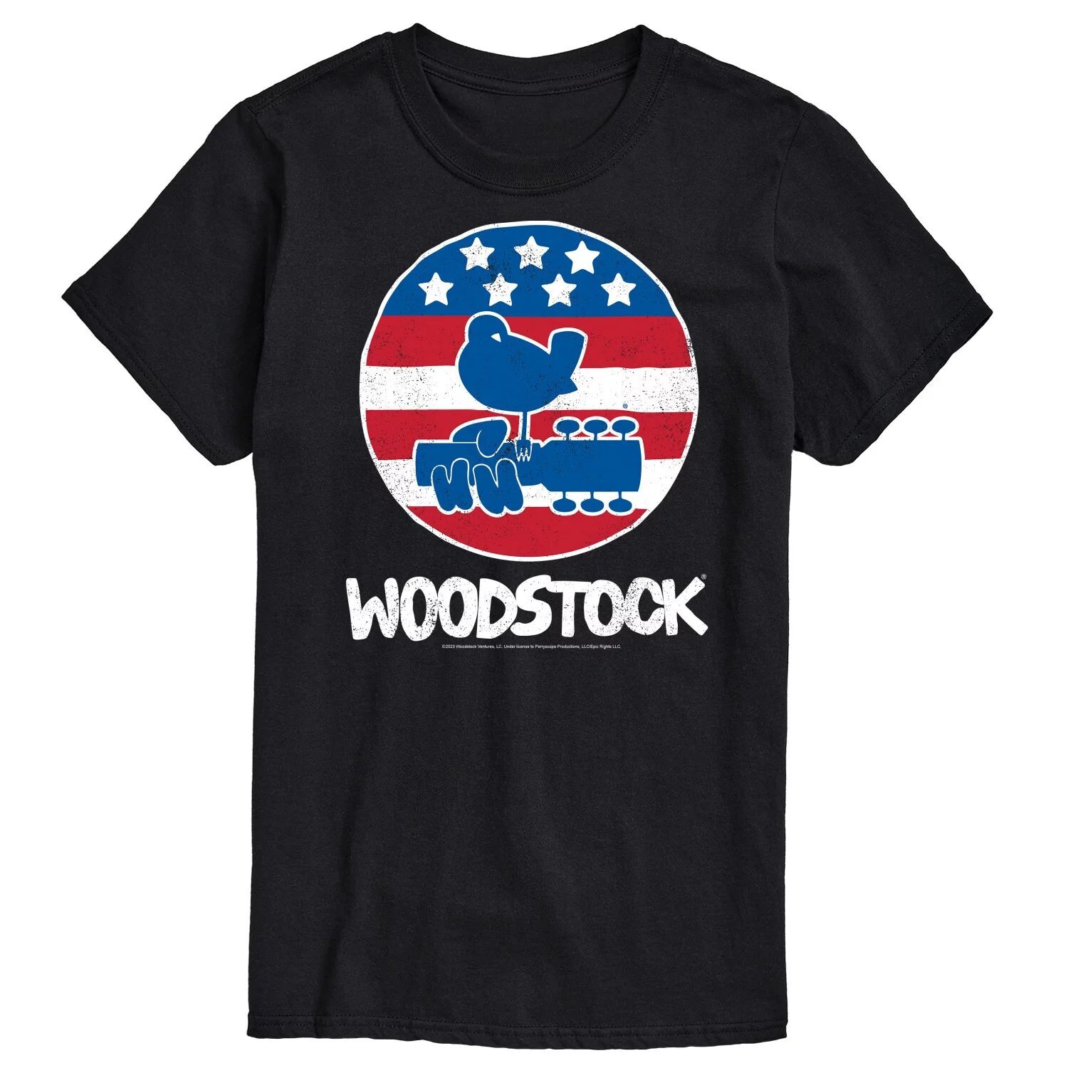 

Футболка с рисунком Big & Tall Woodstock Americana, Black License, черный
