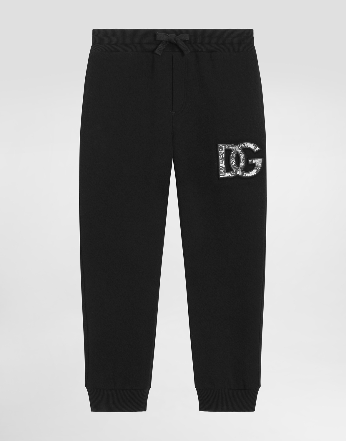 

Флисовые брюки с тисненным логотипом DG в майоликовом принте Dolce&Gabbana, черный