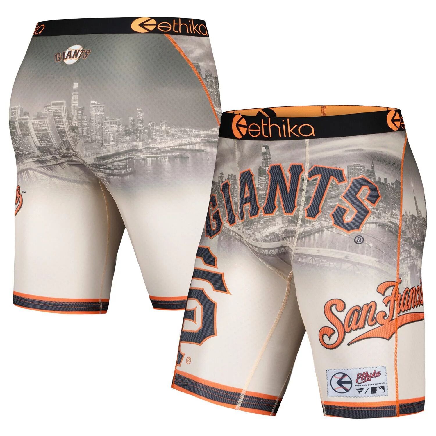 

Мужские трусы-боксеры из джерси Ethika кремового цвета San Francisco Giants