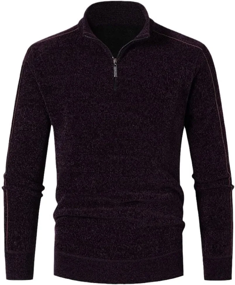 

Мужской свитер с воротником-стойкой, плотная вязка, на молнии Haitpant