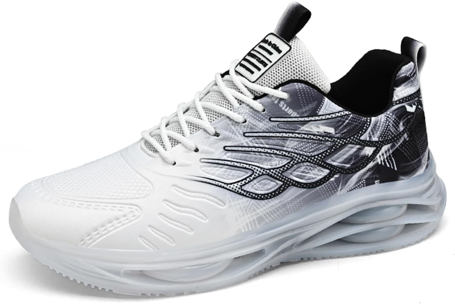 

Мужские модные кроссовки сетчатые для тенниса, спортивной ходьбы, с контрастным цветом, для тренировок и повседневной носки Spwagym, белый/черный