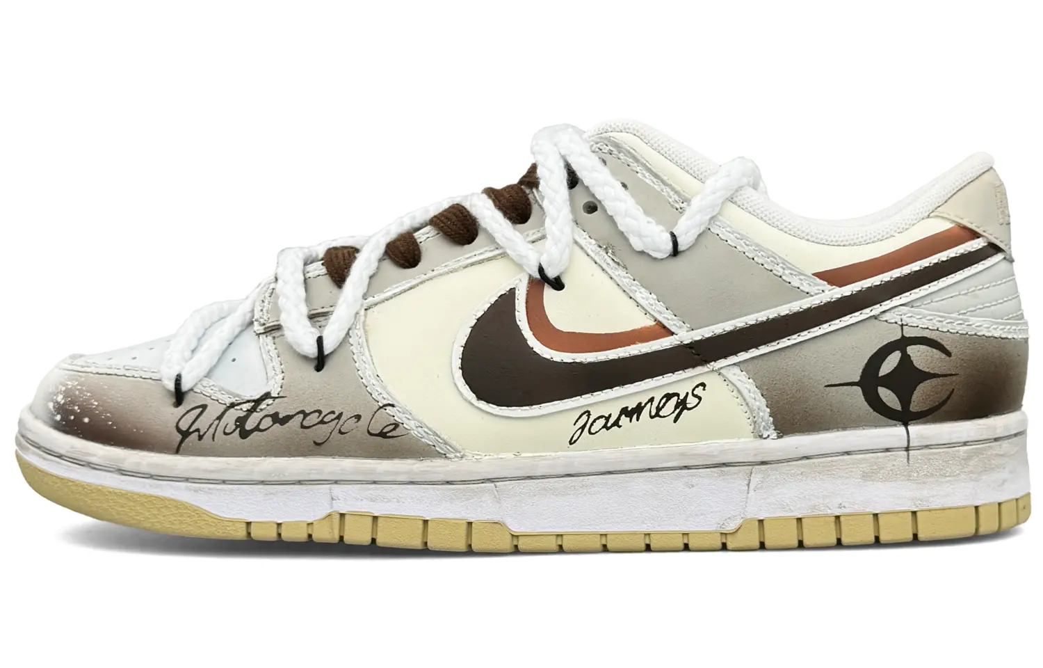 

Кроссовки для скейтбординга Dunk мужские с низким верхом белого цвета Nike, кремовый, Белый, Кроссовки для скейтбординга Dunk мужские с низким верхом белого цвета Nike, кремовый