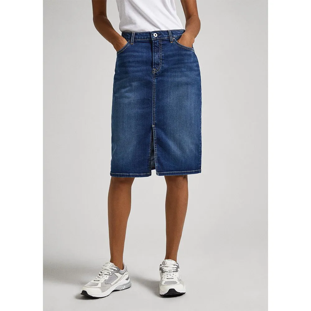 

Юбка Pepe Jeans Midi Hw Denim, синий