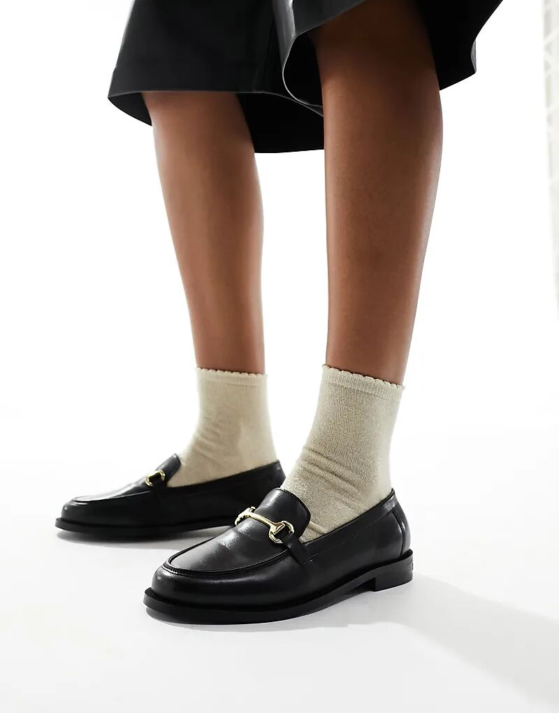 Лоферы Walk London Rhea Trim из черной кожи