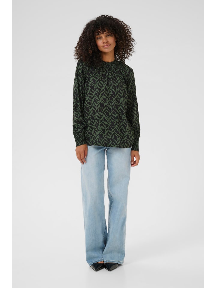 

Kaffe Блузка с длинными рукавами KAdina, стандартный крой, черный цвет, с графическим принтом "Тимьян"