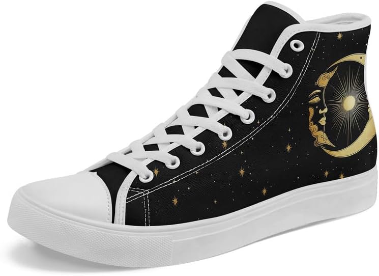 

Кеды на высокой подошве Sun Moon Star из холщовой ткани для женщин и мужчин, черные и белые модные туфли, шнуровка, стильные, унисекс, для прогулок и повседневного ношения Awsole