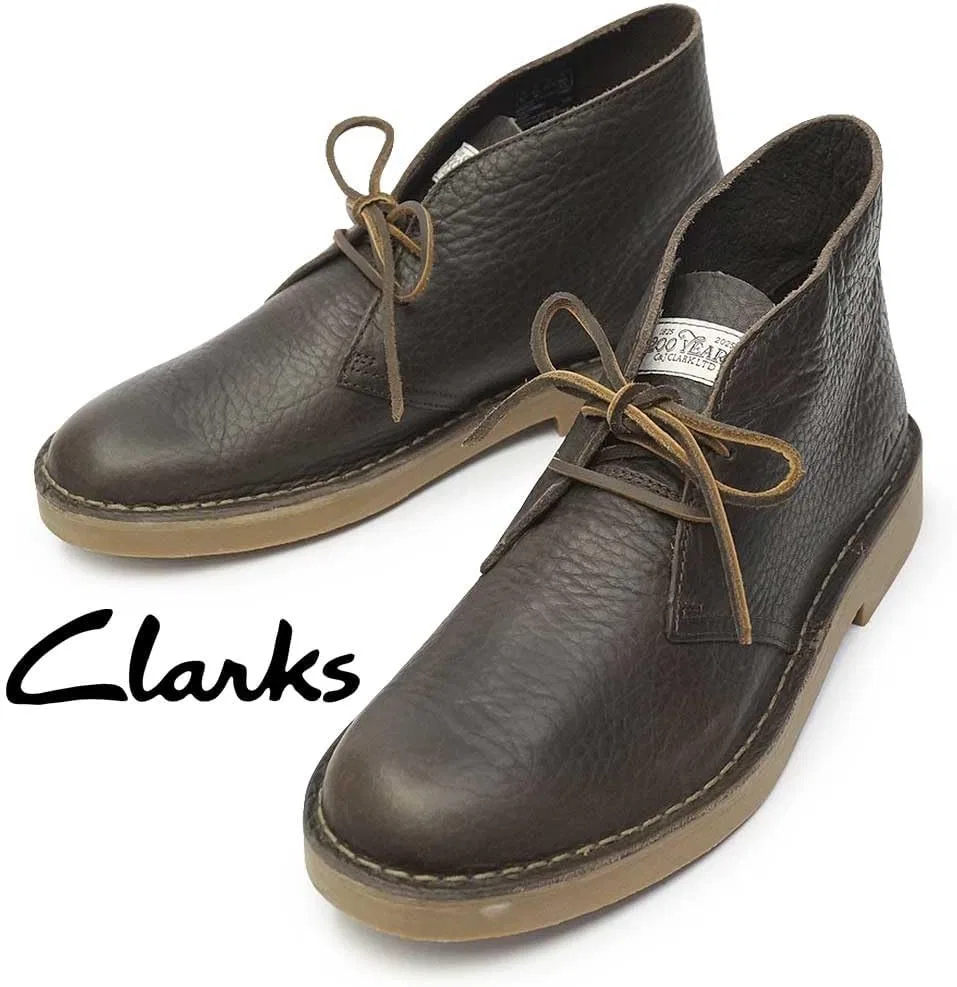 Классические мужские кожаные ботинки Clarks Desert BT Evo темно-бежевого цвета — фото 2