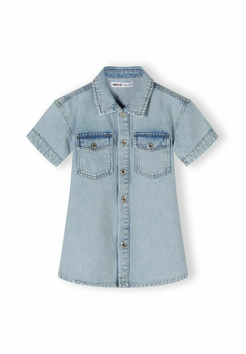 

Платье из денима SHORT SLEEVE COLLARED MINOTI, цвет Light Blue Denim