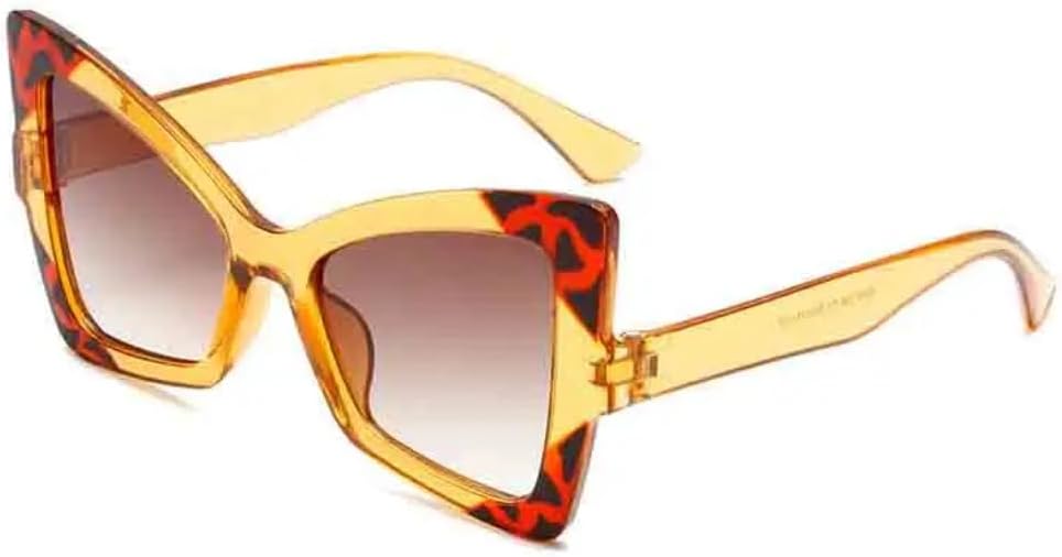 

Модные солнцезащитные очки в оправе «бабочка» большого размера для женщин, роскошные, с индивидуальным дизайном, для путешествий, в стиле панк, с защитой от УФ-излучения UV400 TVTBBVV, Tea Tea