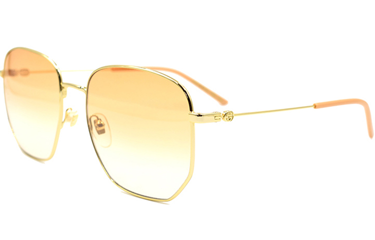 GUCCI Металлические квадратные солнцезащитные очки для женщин, Gold — фото 2