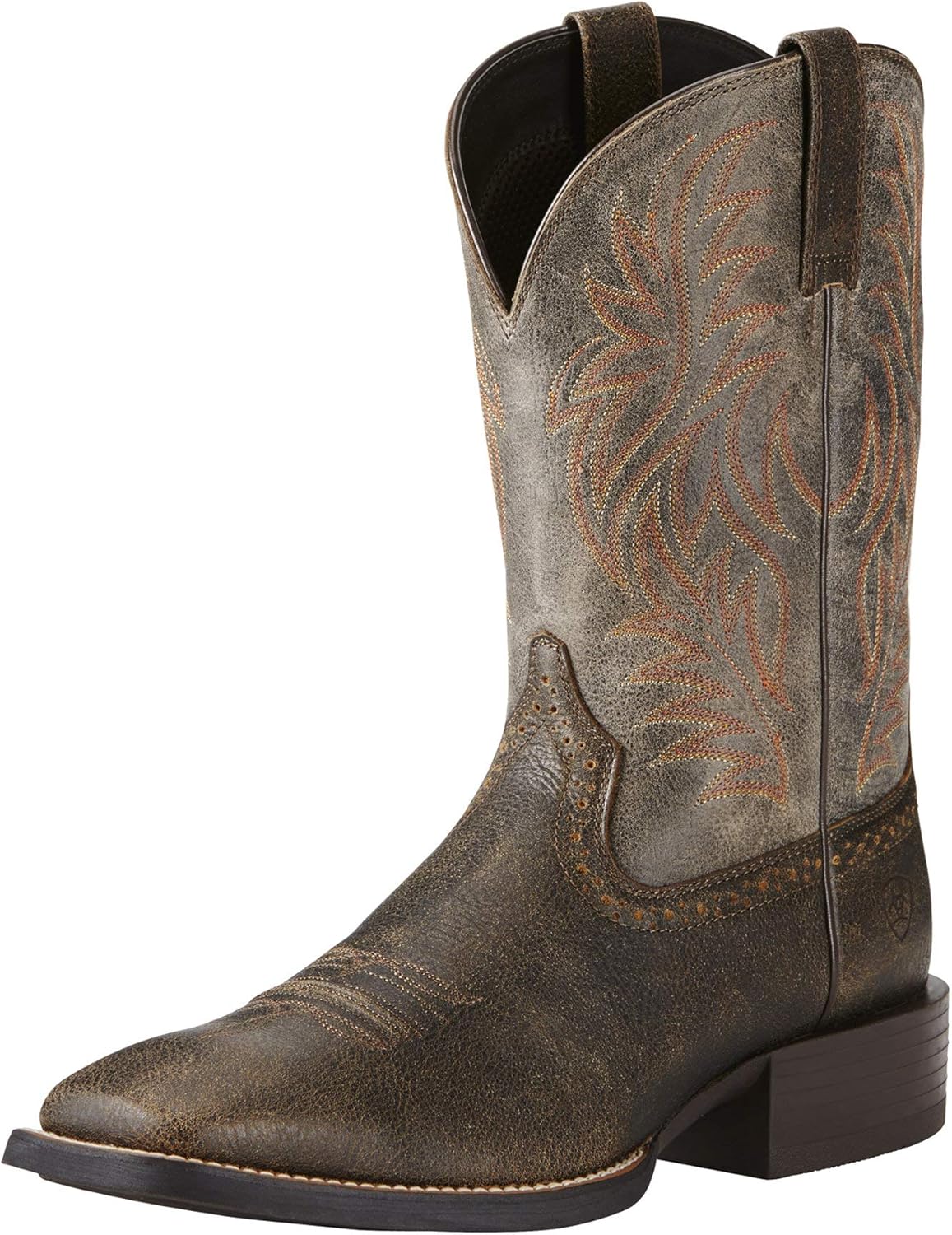 

Мужские западные ковбойские сапоги Ariat Sport с широким квадратным носком, Brooklyn Brown/Ashes