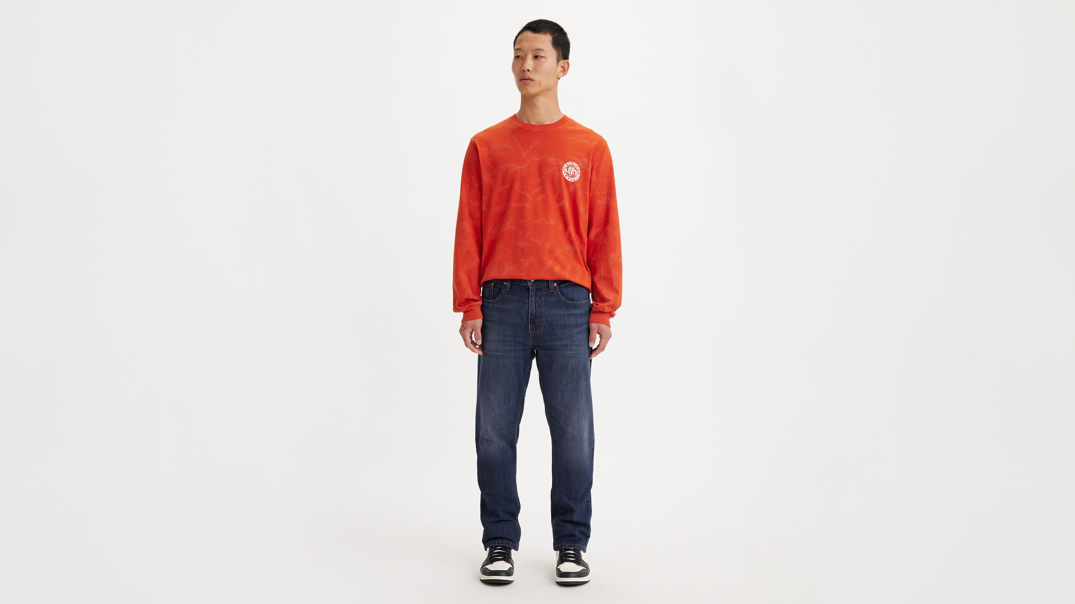 

559 Свободные прямые мужские джинсы Levi's, цвет Grapevyne - Dark Wash - Stretch