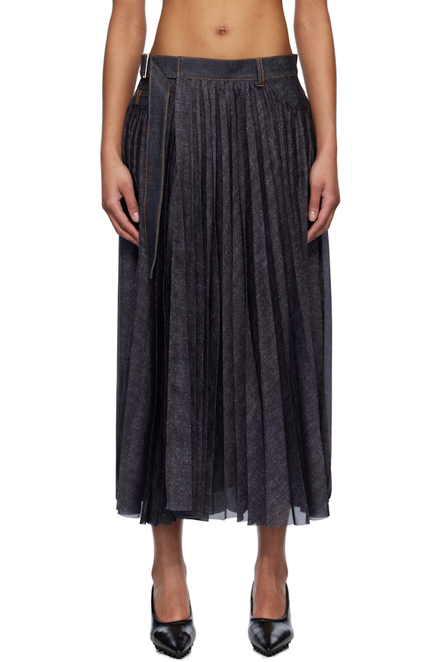 

Джинсовая миди-юбка микс Sacai, индиго