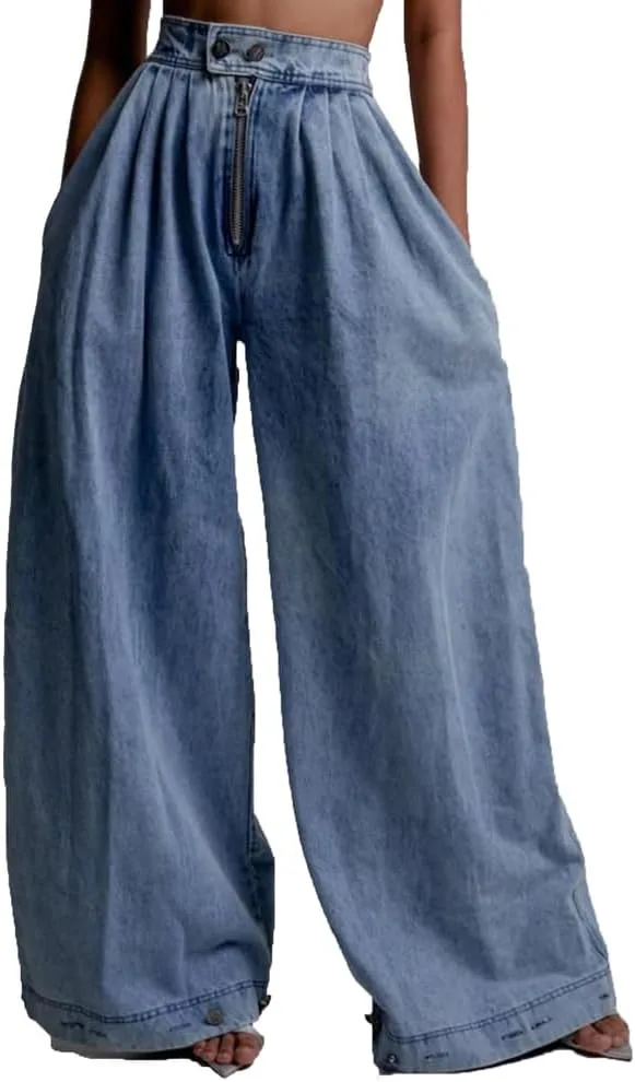 

Женские джинсы с высокой талией и широкими штанинами cffvdiz