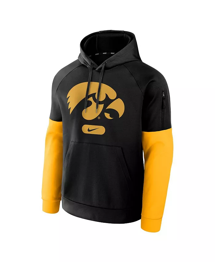 Мужская черная толстовка с капюшоном Iowa Hawkeyes для тренировок Nike — фото 3
