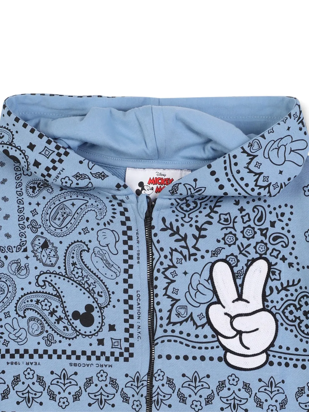 Худи на молнии с принтом из коллаборации с Disney Marc Jacobs Kids, синий — фото 3