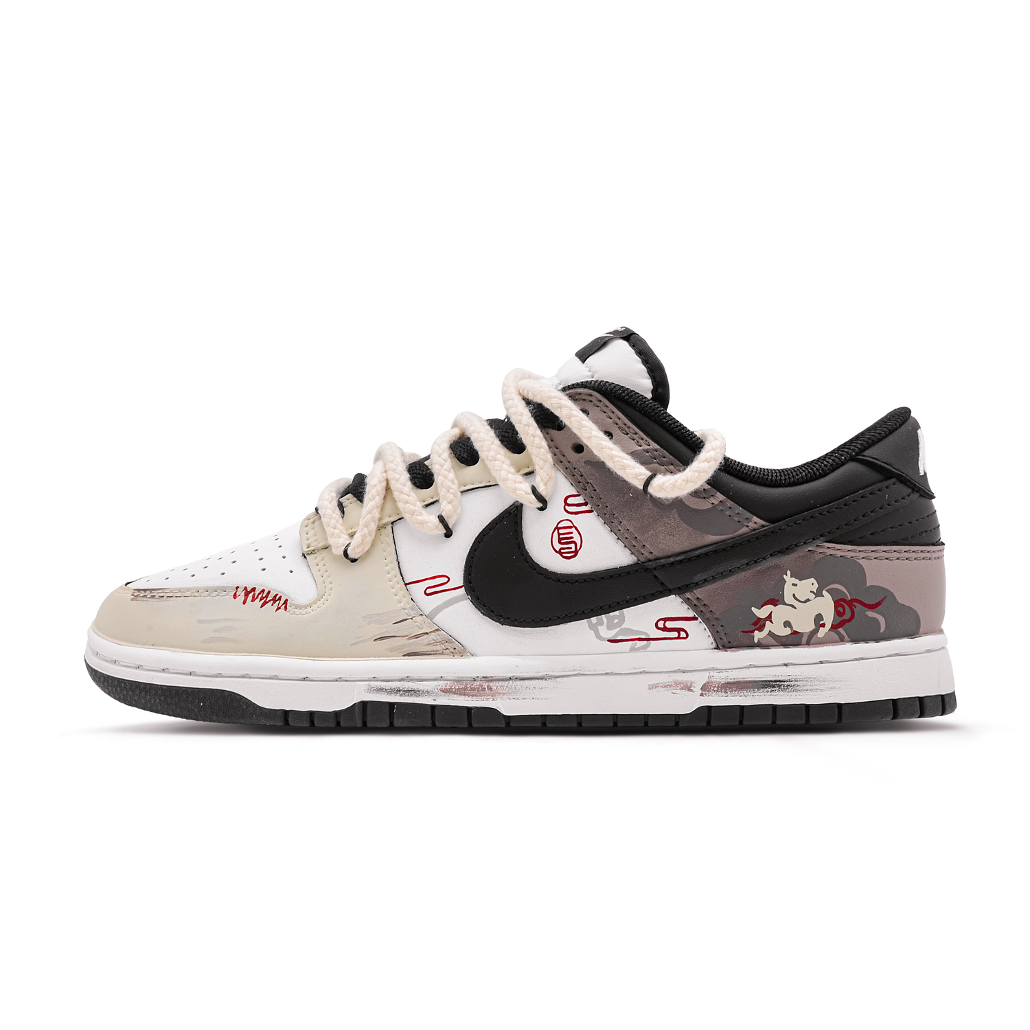 

Nike Dunk Divine Steed и Ink Shadow Кожаная Подушка, Износостойкие Низкие Кроссовки для Скейтбординга Мужские Brown 2025