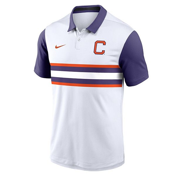 Мужская бело-фиолетовая футболка Clemson Tigers Athletic Prep Alt Logo Vapor Performance Polo Nike — фото 3