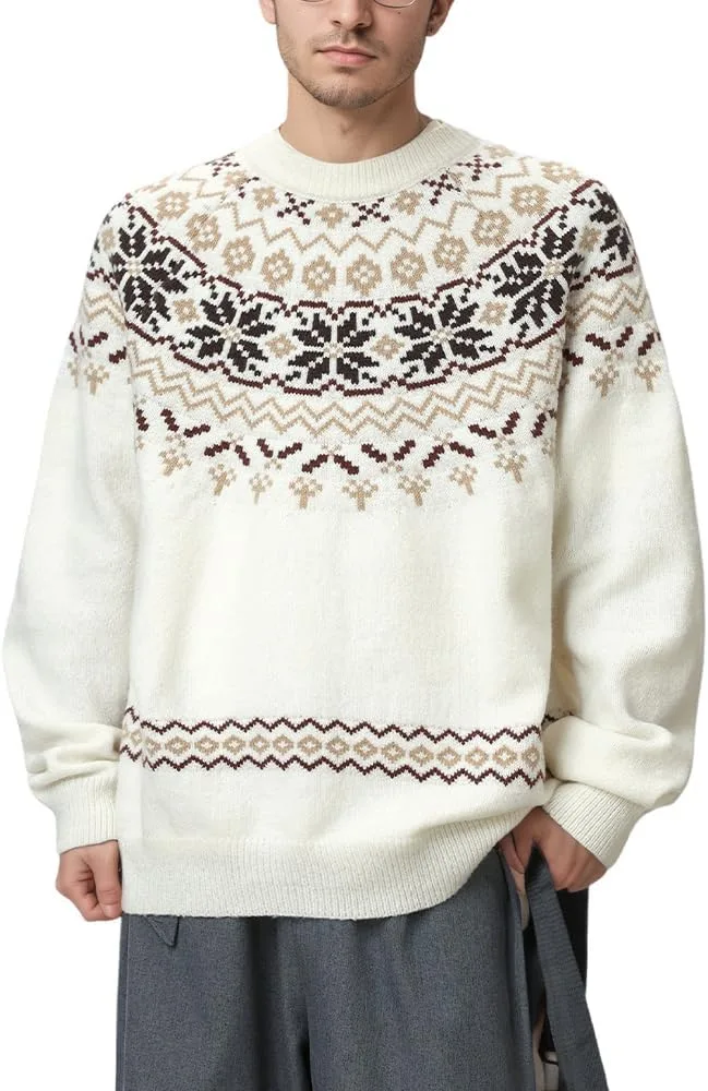 

Мужской свитер в стиле ретро с узором Fair Isle Nupucy