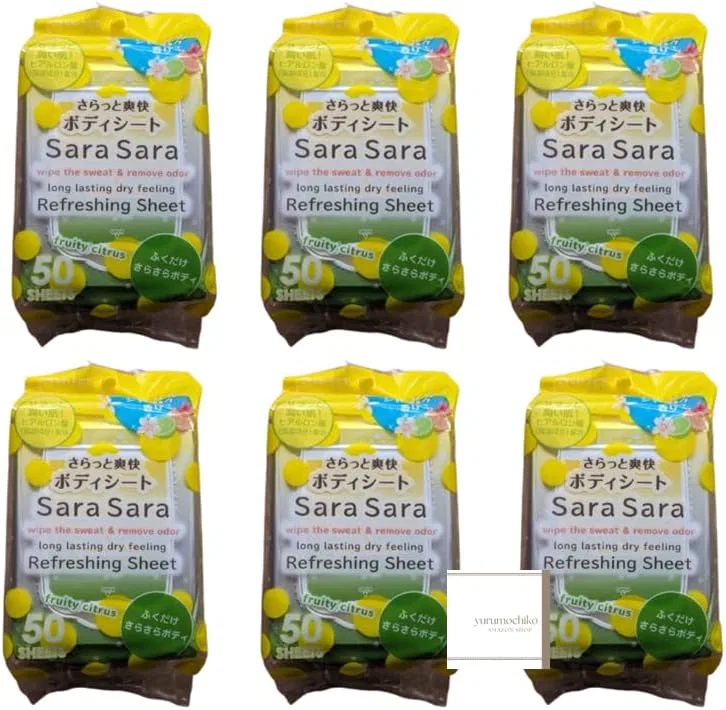 Влажные салфетки для тела Sara Sara с фруктово-цитрусовым ароматом, 50 шт. x 6 упаковок