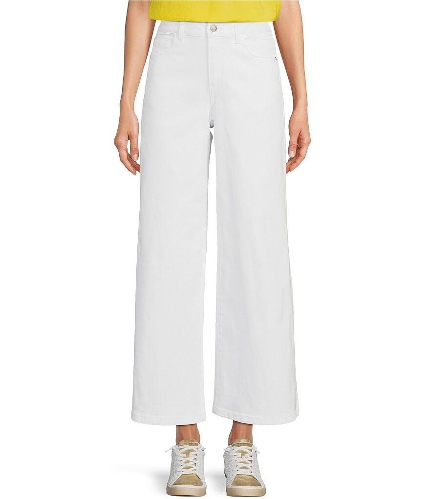 

Укороченные брюки из твила Gibson & Latimer Perfect Fit Palazzo, белый