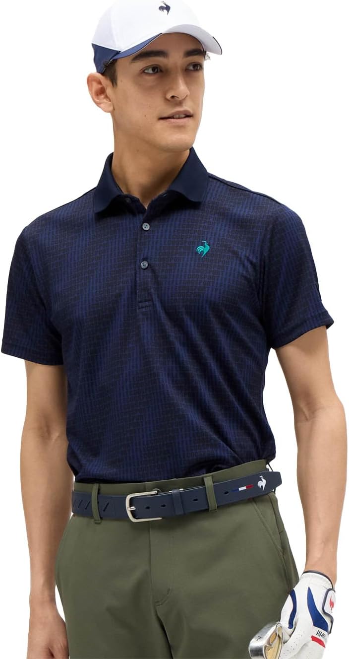 

Мужская поло-рубашка Le Coq Sportif LG5FHS10M с коротким рукавом, влагоотводящая, быстросохнущая, эластичная, спортивная, с логотипом, для игры в гольф, темно-синий