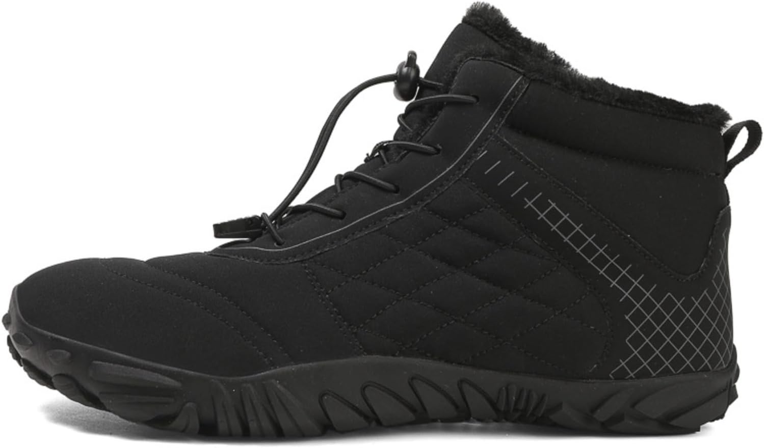 

Унисекс высокие ботинки на толстой подошве для снега, водонепроницаемые и теплые зимние ботинки с повышением, хлопковые туфли с флисовой подкладкой Azttoztto, черный