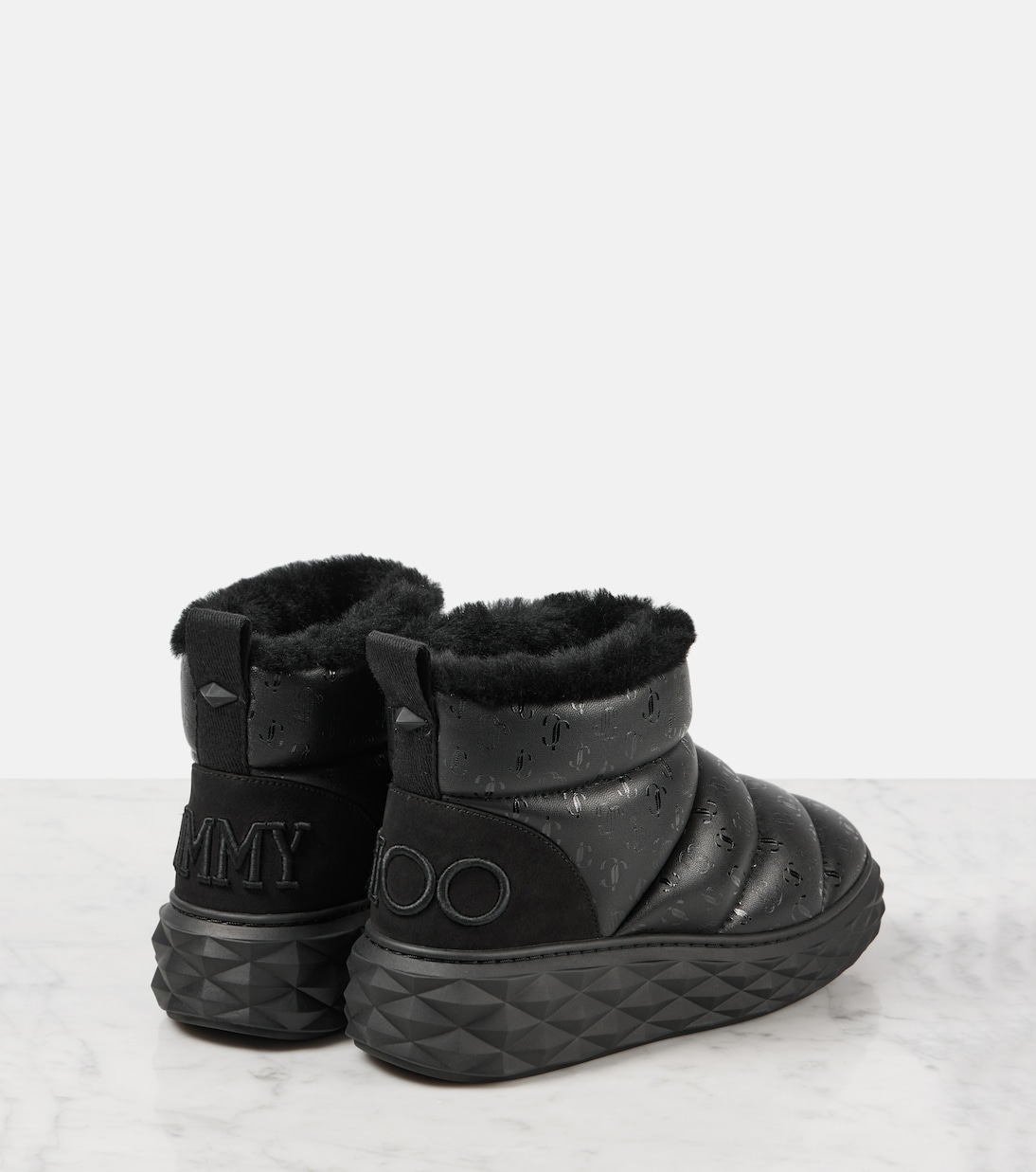 Кожаные зимние ботинки Xan с подкладкой из овчины Jimmy Choo, V Black Mix — фото 2