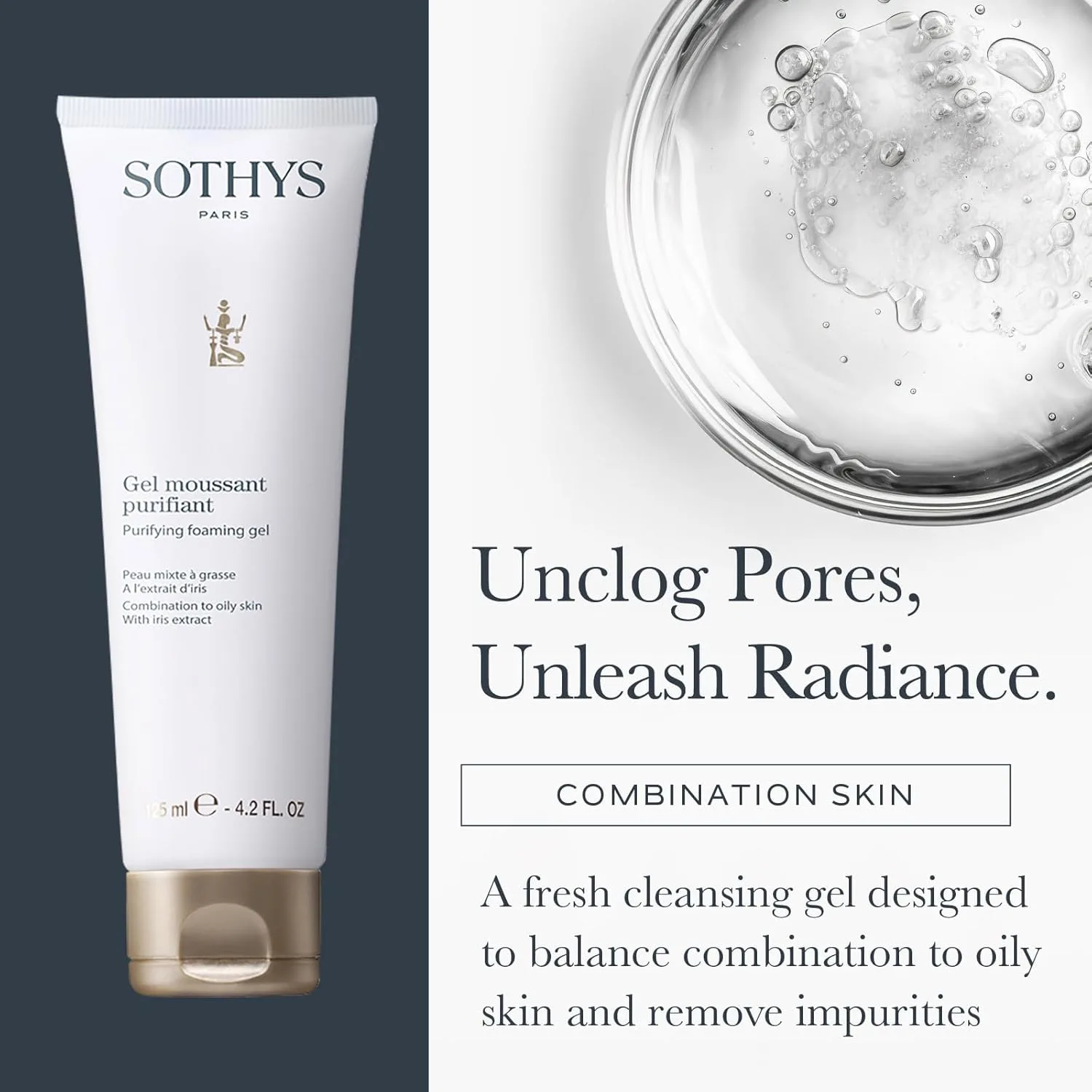 Гель для умывания Sothys — Очищающий пенящийся гель | Мягкое средство для умывания лица для жирной и комбинированной — фото 2