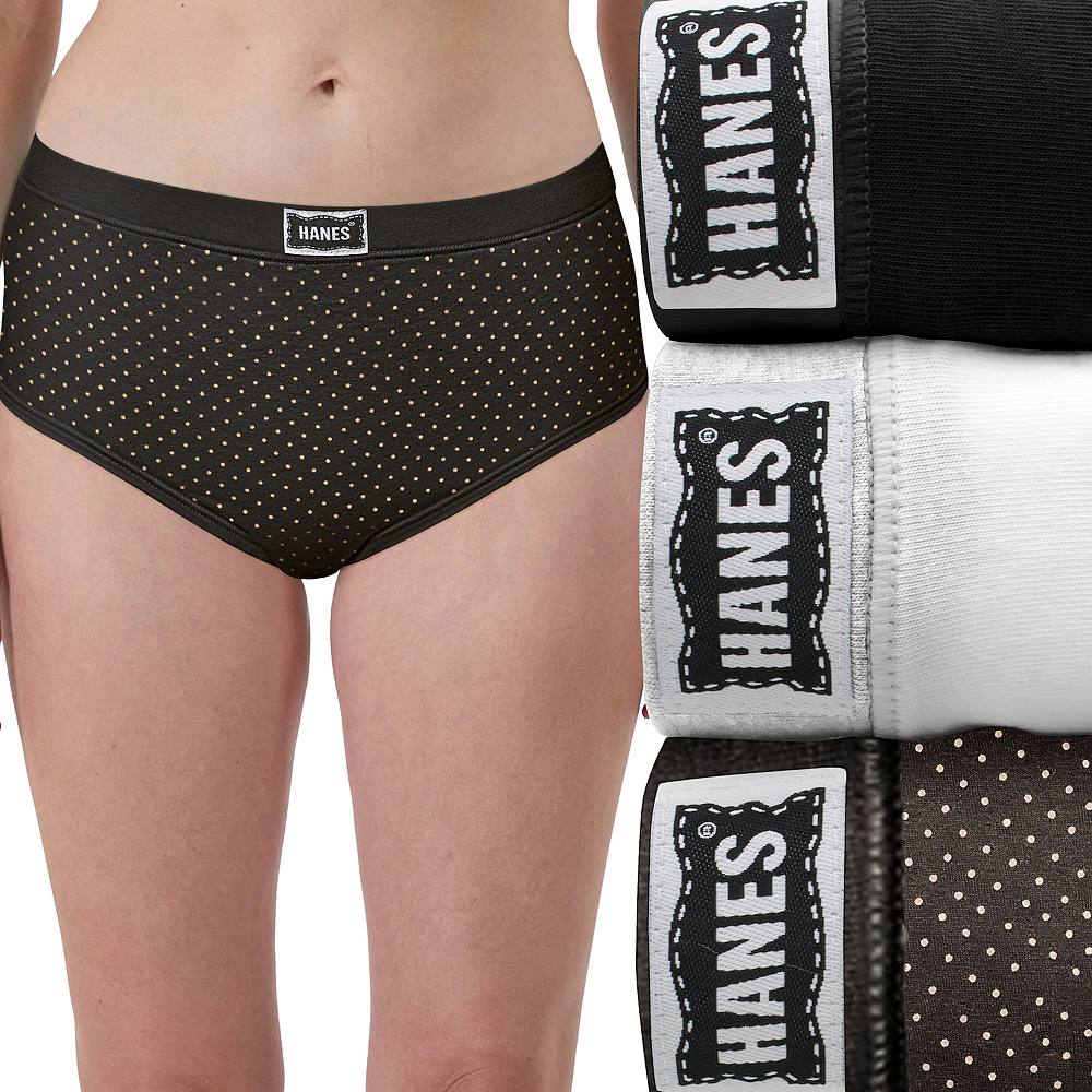 

Женские винтажные трусы Hanes Originals Ultimate из трех комплектов — 45VOBF, цвет Black Dot