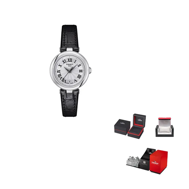 

TISSOT Часы Little Beauty Collection Quartz Movement Women's Watch 26mm Silver Dial Stainless Steel Case Leather Strap