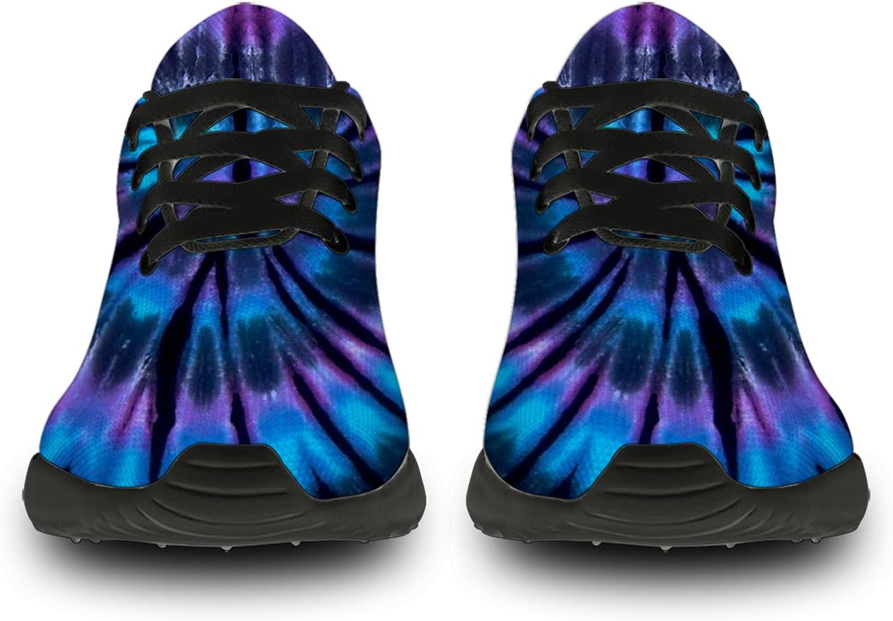 Кроссовки Horethy Tie Dye для женщин и мужчин, беговые кроссовки, женские и мужские прогулочные, теннисные кроссовки, удобные спортивные кроссовки для джоггинга, подарки, синий/фиолетовый — фото 3