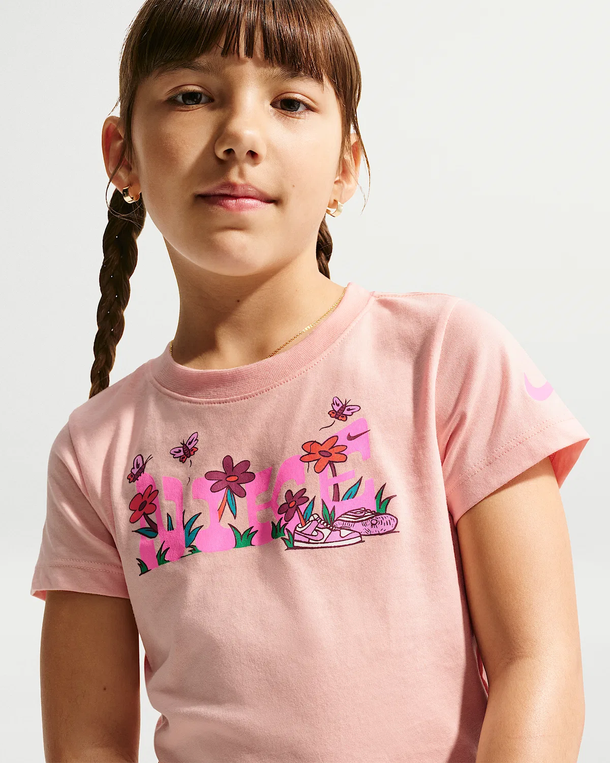 Детская футболка Nike Floral Jersey, Arctic Orange — фото 3