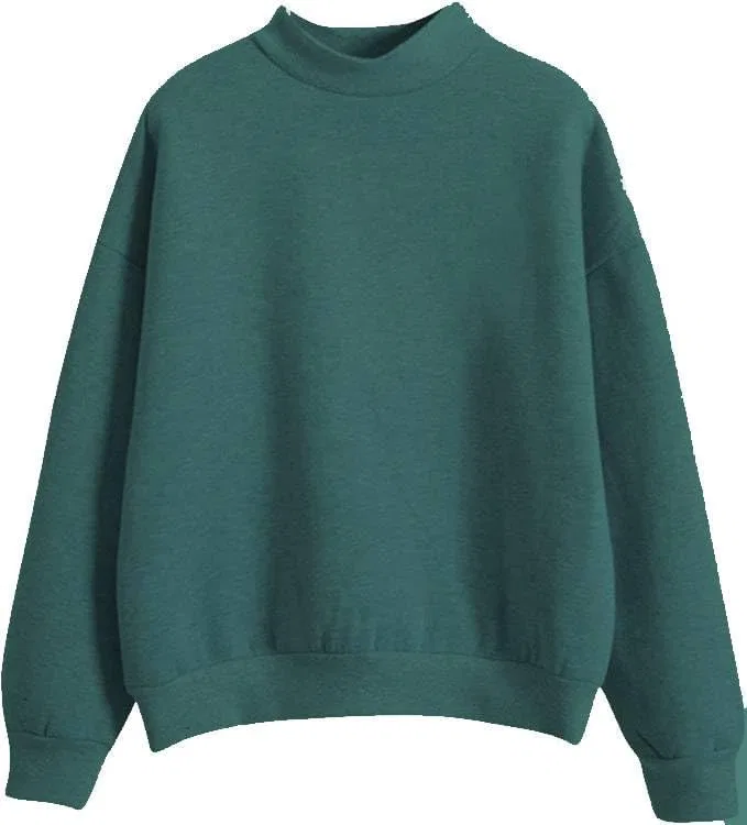 Женский свободный свитшот с имитацией воротника, Plain, цвет Mid-green