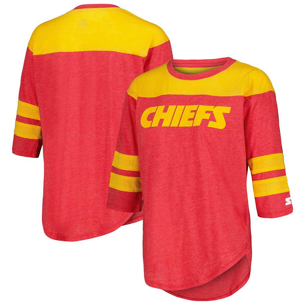 

Женская красная футболка с рукавами 3/4 Kansas City Chiefs Fullback Tri-Blend Starter, цвет Chf Red