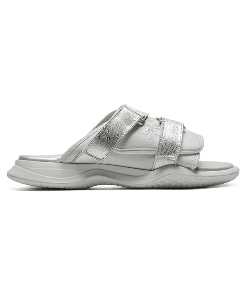 Унисекс кожаные сандалии Onitsuka Tiger OHBORI SLIDER 2.0 серебристые