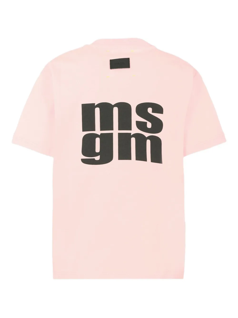 Хлопковая футболка с логотипом MSGM Kids, розовый — фото 2