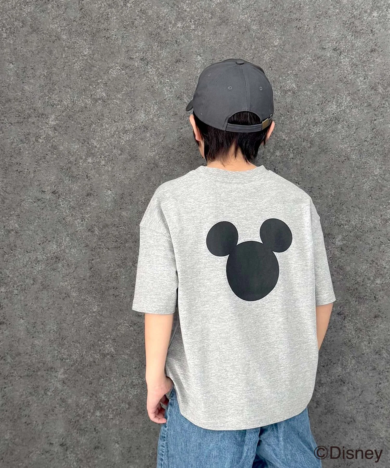 Детская футболка Mickey Mouse оверсайз Disney серая