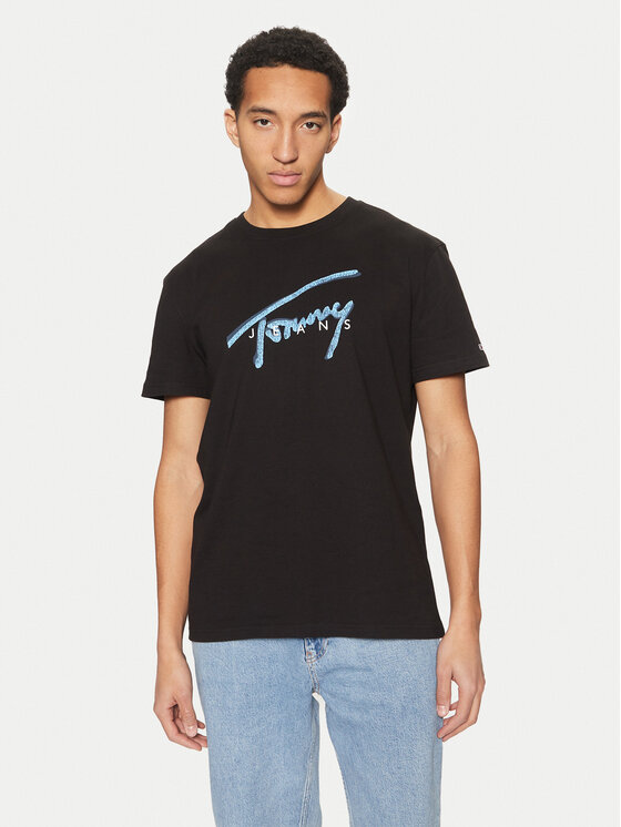 

Футболка обычного кроя Signature DM0DM21109 Tommy Jeans, черный