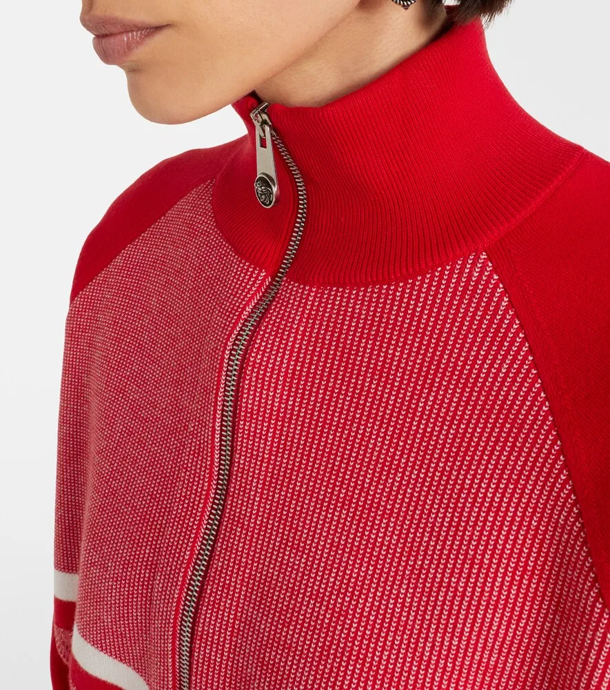 Жаккардовая куртка из смесовой хлопковой ткани Versace, красный — фото 3
