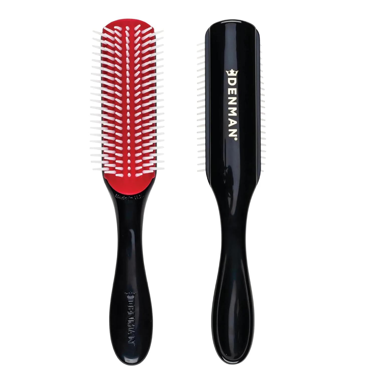 Denman D3 Original Curl Definer & Styler, щетка для вьющихся волос для женщин и мужчин - 7-рядная расческа для распутывания и укладки локонов для гладких и четких завитков, Black